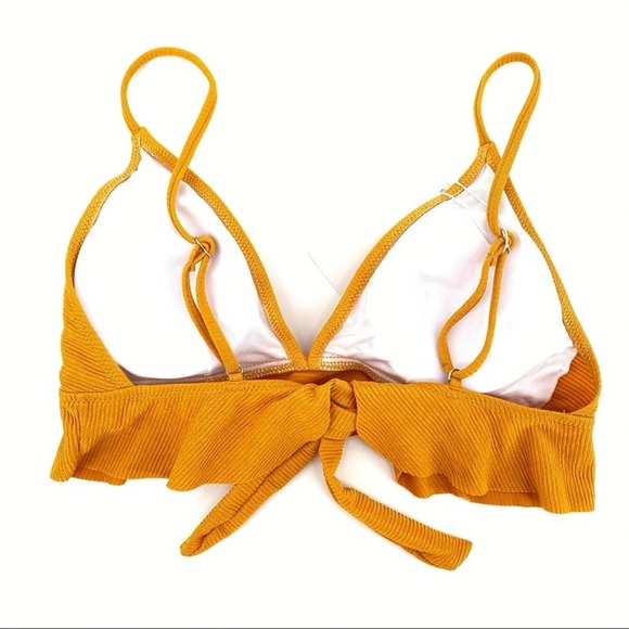 NEW Selfiego Orange Ruffle Bikini Swim Top - Picture 4 of 8